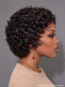 13x4 lace front Wig black pixie wig curly wave 100% Human Hair