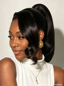 Pre-styled Lace front 13x4 wig Updo ponytail body wave 100% Human Hair