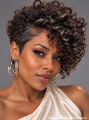 13x4 Lace front Pixie wig Salt and Pepper spring curl