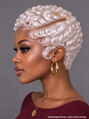 Lace front 13x4 pixie wig white finger wave