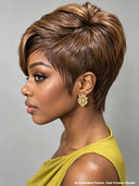 Lace front 13x4 Pixie wig straight brown for black woman 100% Human Hair