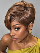 Lace front 13x4 Pixie wig straight brown for black woman 100% Human Hair