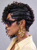 13x4 Lace Front black Asymmetrical  pixie Wig 