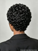 13x4 lace front Pixie cut Wig Natural Black finger wave side part 100% Human Hair