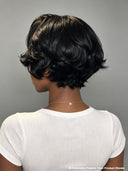 13x4 lace front Wig black straight Side Part short wig 100% Human Hair