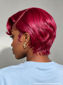 13x4 lace front Wig burgundy straight Side Part Half-price  100% Human Hair