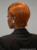13x4 lace front Wig orange straight Stylist's Cut pixie 100% Human Hair