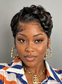13x4 lace front Wig quick wave black ready to Go 100% Human Hair