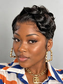 13x4 lace front Wig quick wave black ready to Go 100% Human Hair