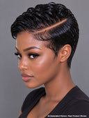 Lace front 13x6 Pixie cut black wig quick weave 