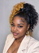 Lace front 13x6 wig honey highlight pre-styled curly