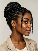 Full Lace wig braided style with bun