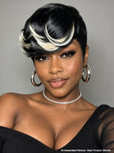 Summer Trends Machine Made straight blonde highlight with bangs 100% Human Hair