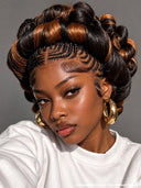 Full Lace wig banquet and wedding hairstyles updo Bridal Collection brown highlight Human Hair