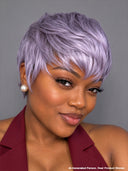 Glueless wig pixie straight purple 100% Human Hair
