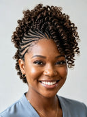 Full Lace wig brown With Braided for black woman