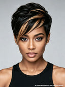 Glueless wear to go Pixie wig honey highlight