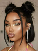 Lace front 13x4 wig Pre-styled Updo 12 inch bob wig 100% Human Hair