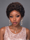 13x4 lace front Wig black curly wave pixie cute 100% Human Hair