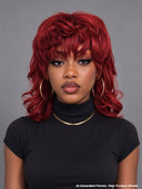 Glueless Wig rouge mullet machine made 100% Human Hair