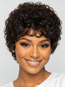 Glueless wig pixie cut curly wave for black woman 100% Human Hair
