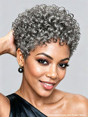 Ready to go machine made gray curly wave