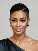 Full lace pixie cut wig short curly wave side part