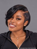 13x4 lace front straight pixie wig black Side Part 100% Human Hair