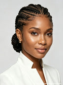Full Lace wig braided hairstyle with bun for black woman