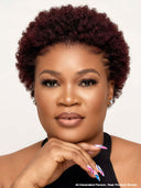 Full lace wig pixie afro burgundy 99J# 100% Human Hair