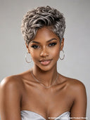 Lace closure 7x5 Pixie wig silver quick weave