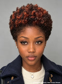 Pixie wig lace front highlight afro curly 100% Human Hair