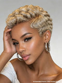 Full lace wig pixie cut finger wave for black woman