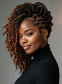 Braided wig Full Lace Pre-styled Updo brown highlight