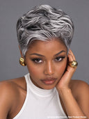 Lace wig 7x5 lace pixie salt and pepper 100% Human Hair for black woman