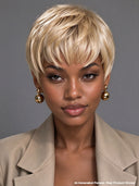 Glueless wig machine made pixie cut wig blonde 100% Human Hair