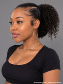 Half wig Hair extensions Machine made black curly wave 14 inch  With Draw-string Beginner Friendly( NOT A WIG)