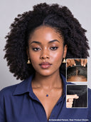 Machine made black curly wave 16 inch half wig With Draw-string Beginner Friendly( NOT A WIG)