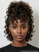 Full Lace wig brown Pre-styled Updo With Braided