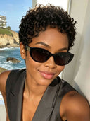 Full lace or machine made pixie wig curly wave