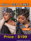 Today's Special Price Buy 1 Get 1 Free $199 machine made wig finger wave & straight 100% Human Hair