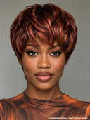 Ready to go pixie wig straight brown for black woman 100% Human Hair