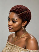 Lace front 13x4 pixie afro burgundy side part