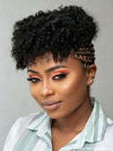 Full Lace wig Black Braided Pixie Wig