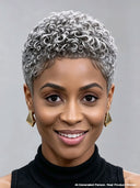 Gluelesse wig Pixie silver finger wave machine made