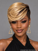 Lace front Wig pixie honey highlight for black woman 100% Human Hair