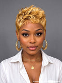 Glueless wig honey pixie cut wig cute quick weave 100% Human Hair