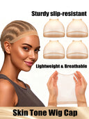 Wig Cap Set 5 Packs (10 pcs,Brown) – Soft, light, Breathable Caps Fit for Wigs