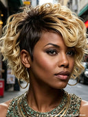 Lace front 13x6 wig Pixie wig honey quick weave 100% Human Hair