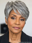 Salt and pepper Glueless wig pixie cut wig 100% Human Hair